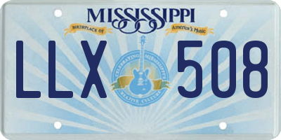 MS license plate LLX508