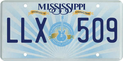 MS license plate LLX509