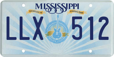 MS license plate LLX512