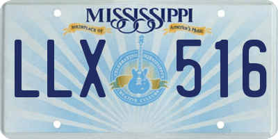 MS license plate LLX516
