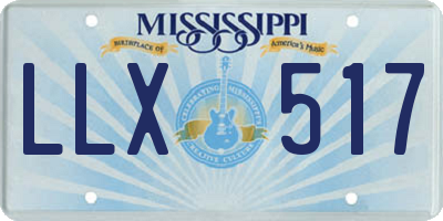 MS license plate LLX517