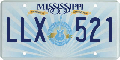 MS license plate LLX521