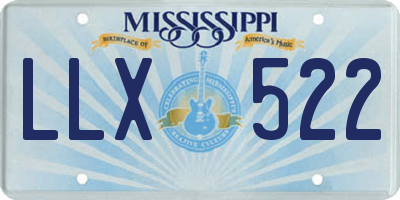 MS license plate LLX522