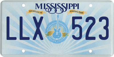 MS license plate LLX523