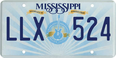 MS license plate LLX524