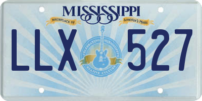 MS license plate LLX527