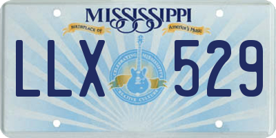 MS license plate LLX529