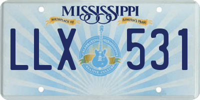 MS license plate LLX531