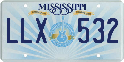 MS license plate LLX532