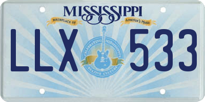 MS license plate LLX533