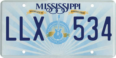 MS license plate LLX534