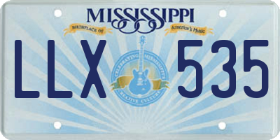 MS license plate LLX535