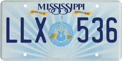 MS license plate LLX536