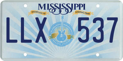 MS license plate LLX537