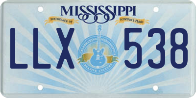 MS license plate LLX538