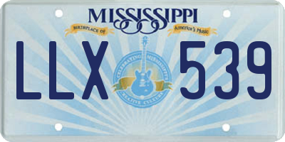 MS license plate LLX539