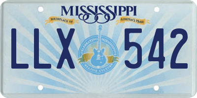 MS license plate LLX542