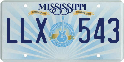 MS license plate LLX543