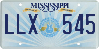 MS license plate LLX545