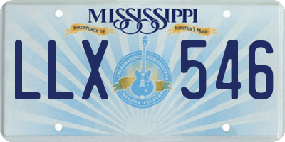 MS license plate LLX546