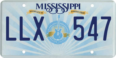 MS license plate LLX547