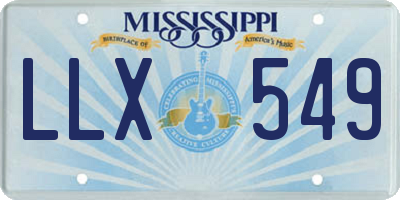 MS license plate LLX549