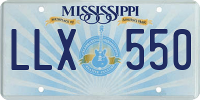 MS license plate LLX550