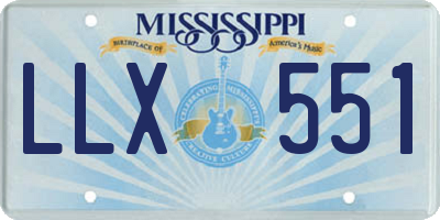 MS license plate LLX551