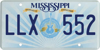 MS license plate LLX552