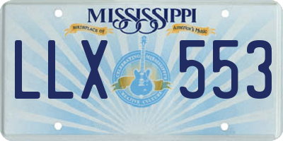 MS license plate LLX553