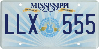 MS license plate LLX555