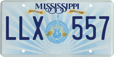 MS license plate LLX557