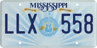 MS license plate LLX558