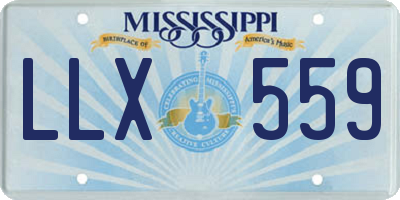 MS license plate LLX559