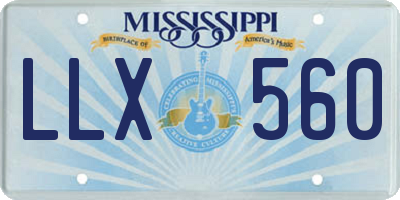 MS license plate LLX560