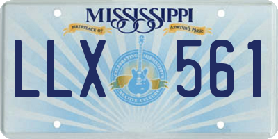 MS license plate LLX561