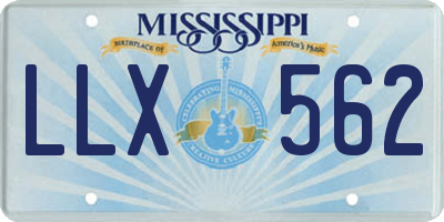 MS license plate LLX562