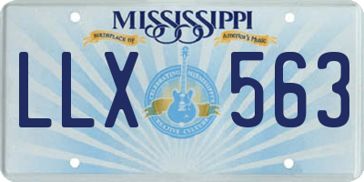 MS license plate LLX563