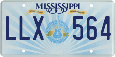 MS license plate LLX564