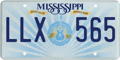 MS license plate LLX565