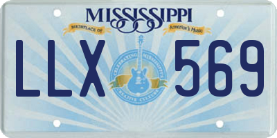 MS license plate LLX569