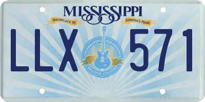MS license plate LLX571