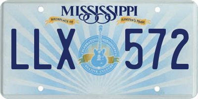 MS license plate LLX572