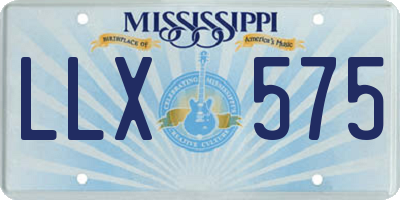 MS license plate LLX575