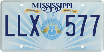 MS license plate LLX577