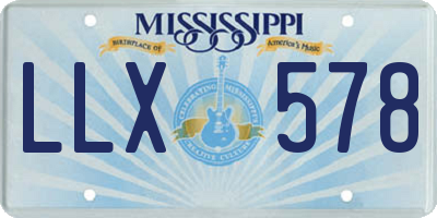 MS license plate LLX578