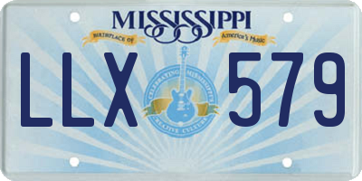 MS license plate LLX579
