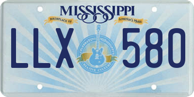 MS license plate LLX580