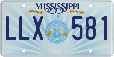 MS license plate LLX581