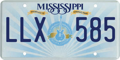 MS license plate LLX585